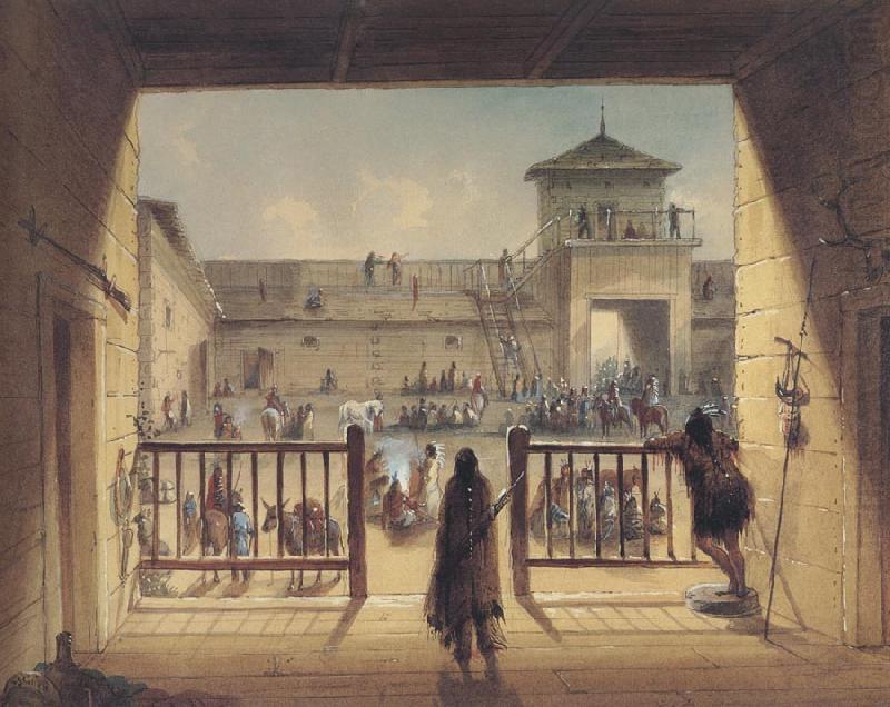 Miller, Alfred Jacob Interior of Fort Laramie china oil painting image